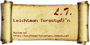 Leichtman Terestyén névjegykártya